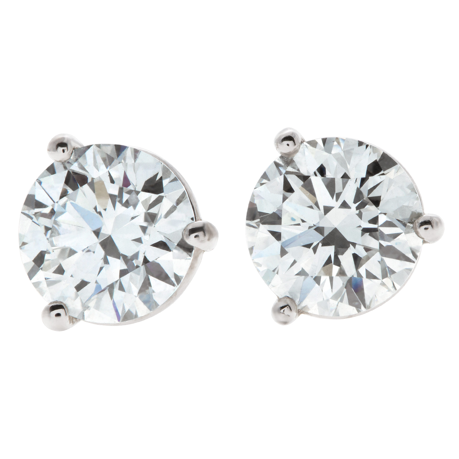 Tiffany & Co. diamond studs earrings 1 carat (I color, VS1 clarity) and 1 carat (I color, VS2 clarity) image 1