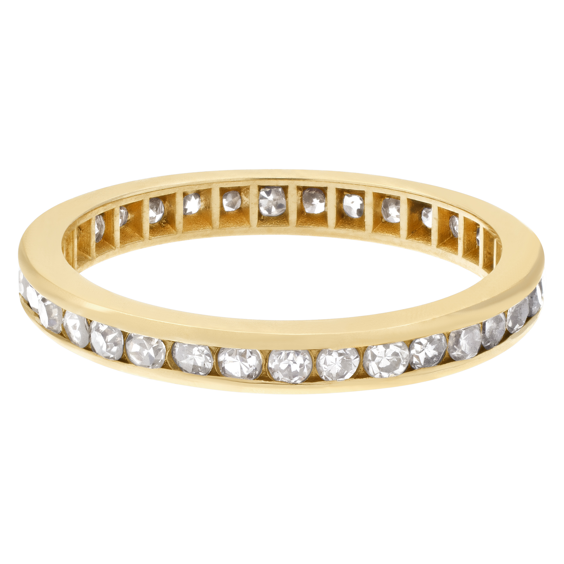 Diamond Eternity Band and Ring in 14k yellow gold image 1