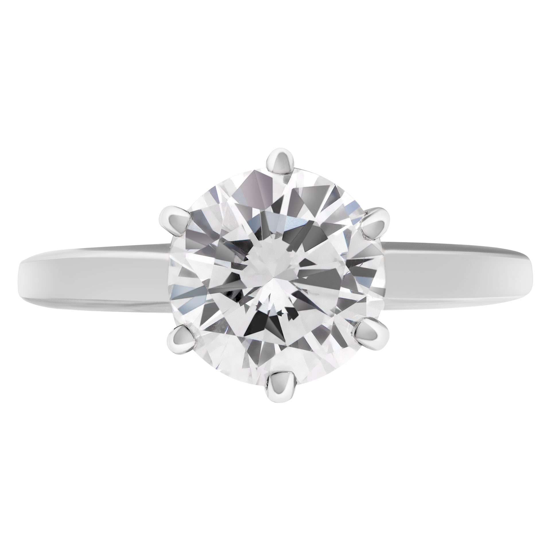 GIA Certified round brilliant cut diamond ring 1.51 carat (E color, VS2 clarity) solitaire ring in platinum image 1