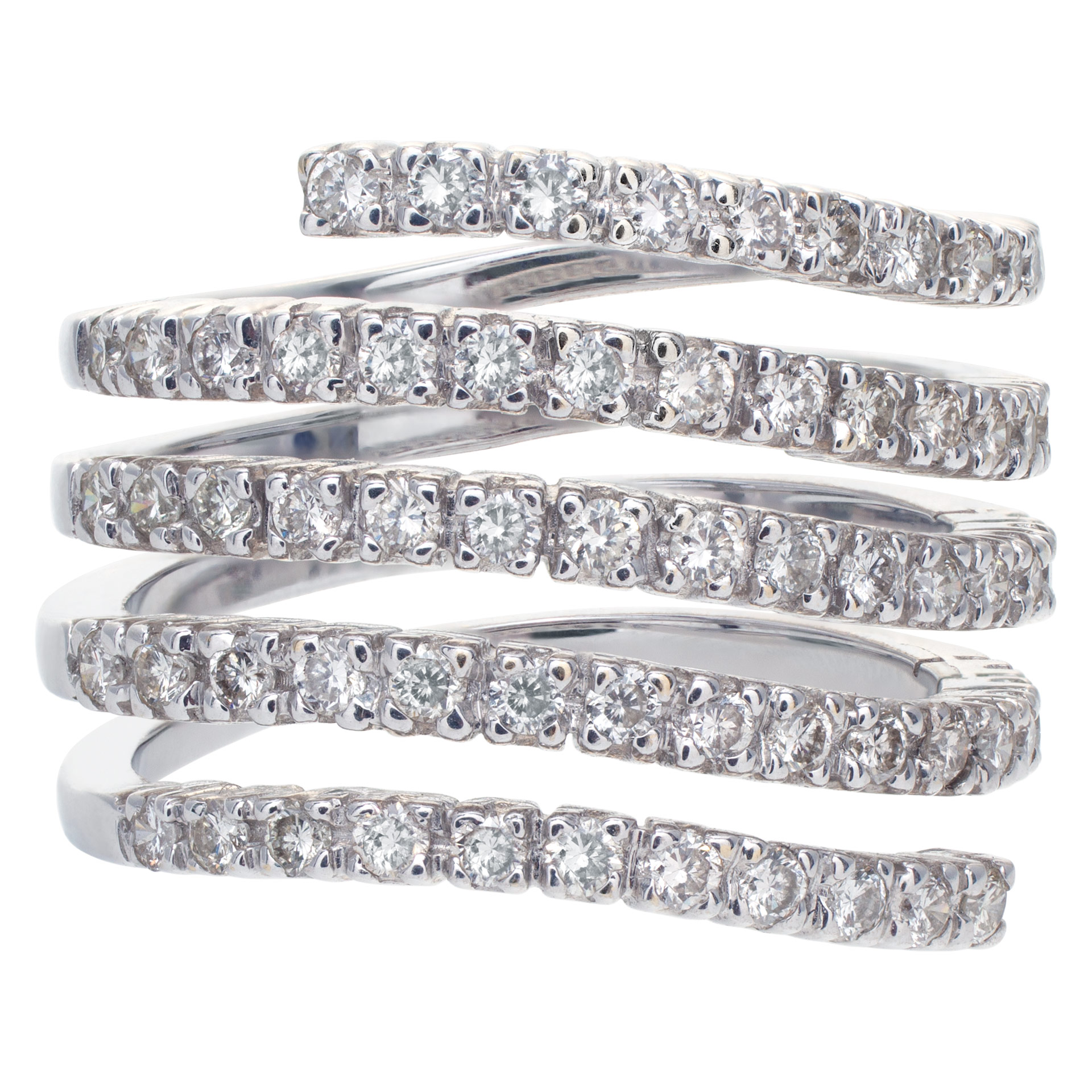 Diamond Band and Ring in 18k white gold image 1