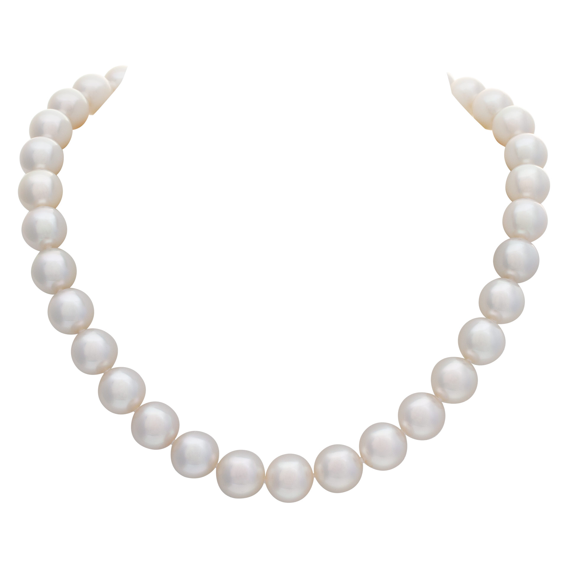 Mikimoto south sea pearl necklace with high grade, excellent luster, round shape pearls with very cl image 1