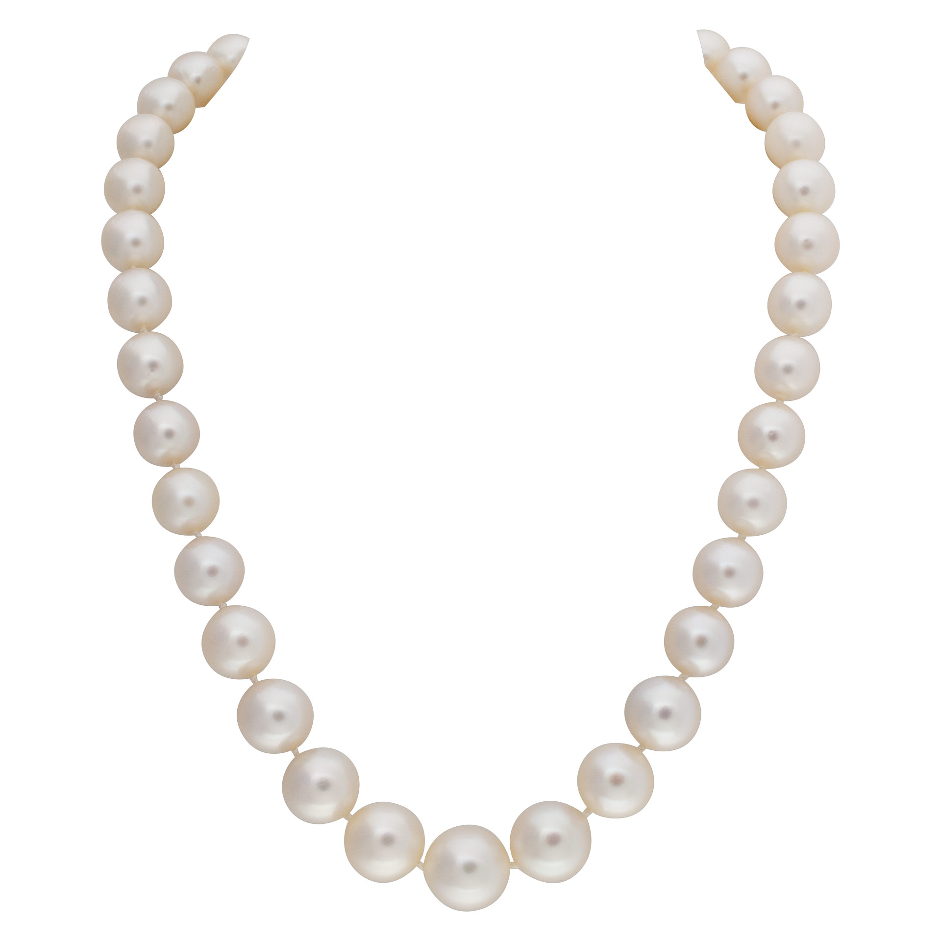 South Sea pearl necklace with 18K white gold diamond clasp. image 1