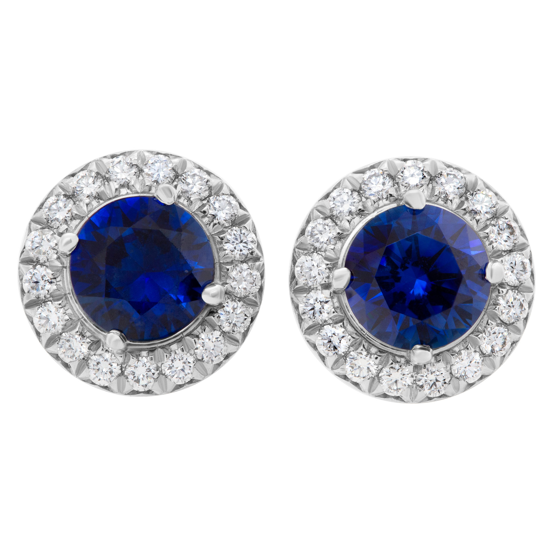 Tiffany & Co. Diamond and Sapphire studs in platinum image 1