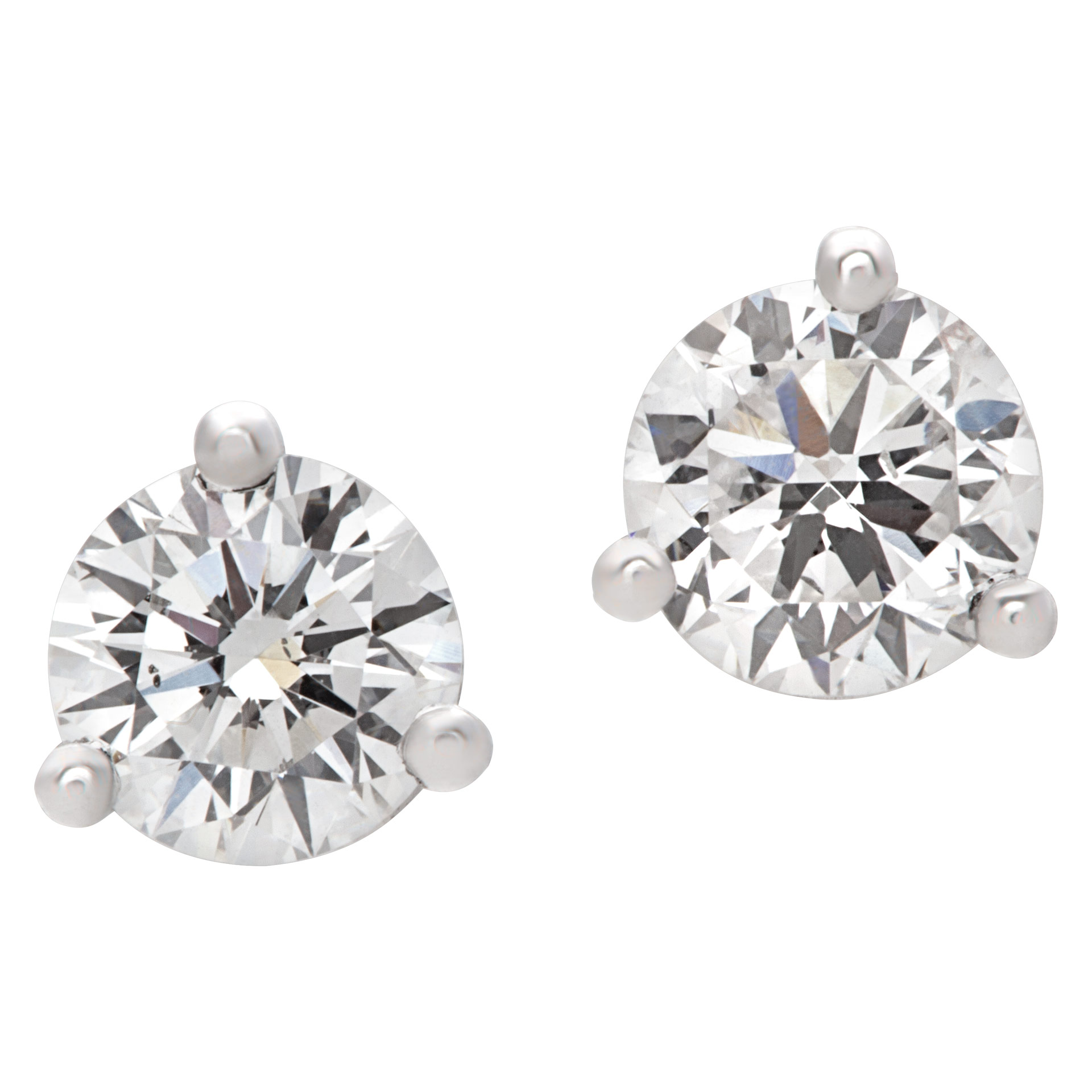GIA certified diamond studs 0.32 carat (E color, SI1 clarity) and 0.35 carat (F color, SI2 clarity) image 1