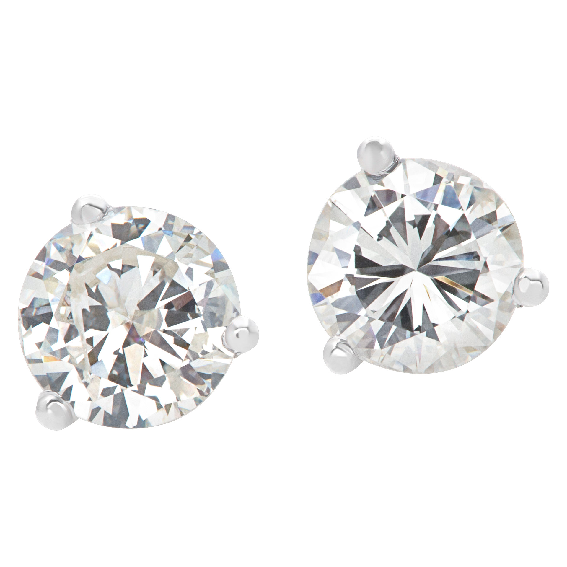 GIA certified diamond studs 0.49 carat (J color, I1 clarity) and 0.55 carat (L color, I2 clarity) image 1