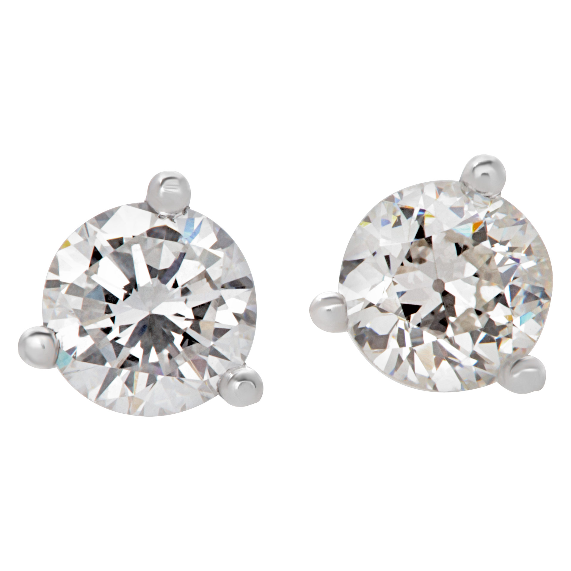 GIA certified diamond studs 0.28 carat (E color, VS2 clarity) and 0.26 carat (G color, VS2 clarity) image 1