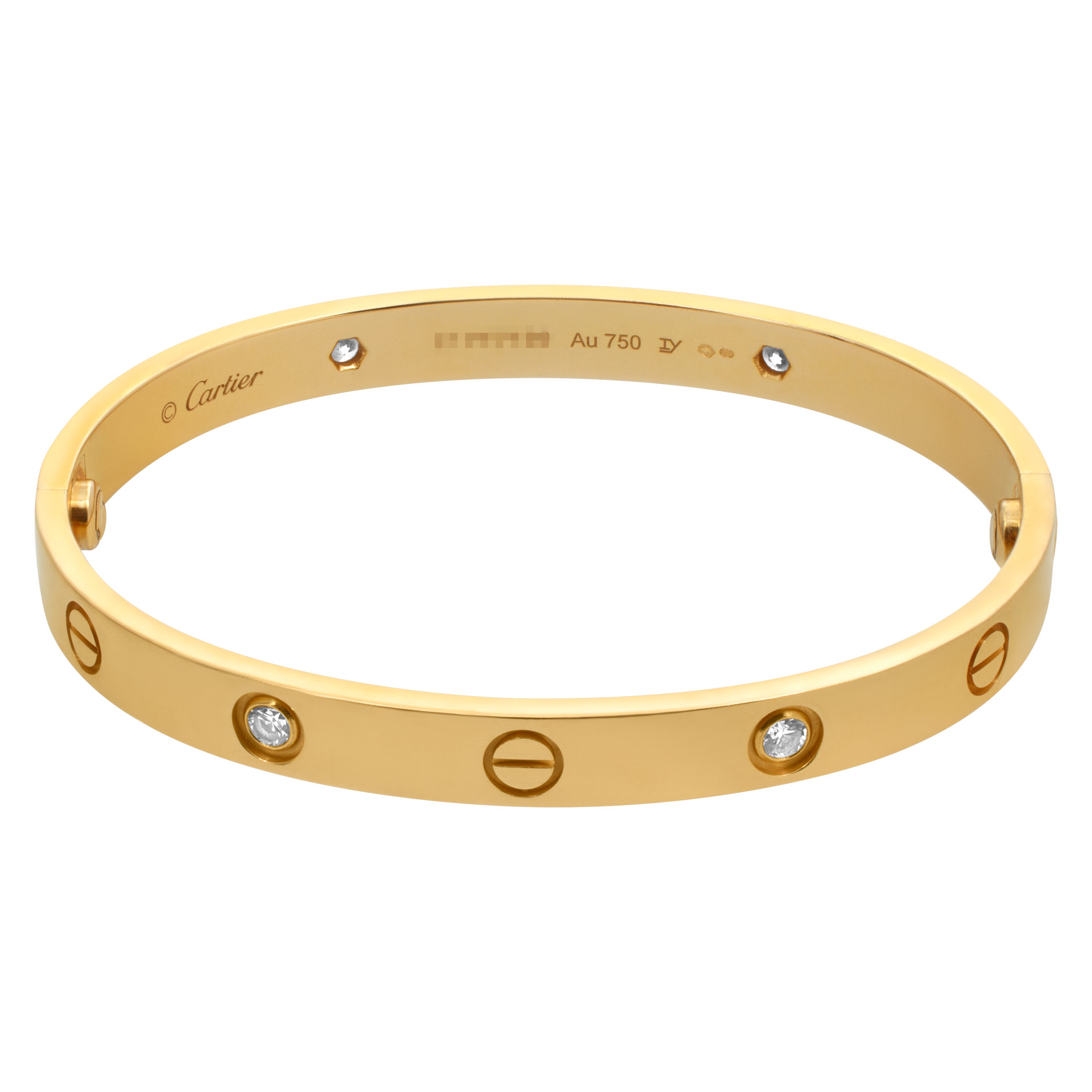 Cartier Love bracelet with 4 diamonds in 18k- Size 17- image 1