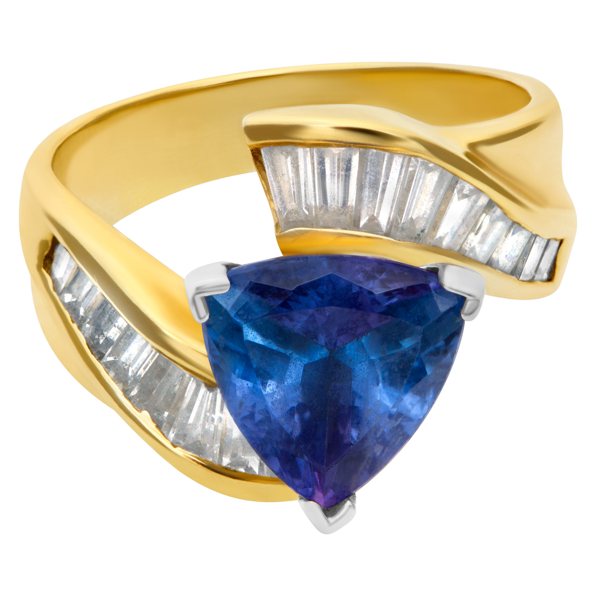 African Tanzanite and diamond ring in 18k image 1