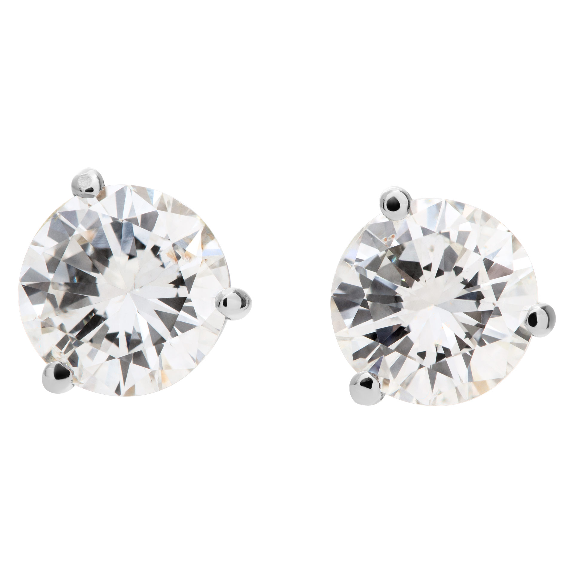 GIA certified diamond studs 0.92 carat (H color, SI2 clarity) and 0.96 carat (I color, SI2 clarity) image 1