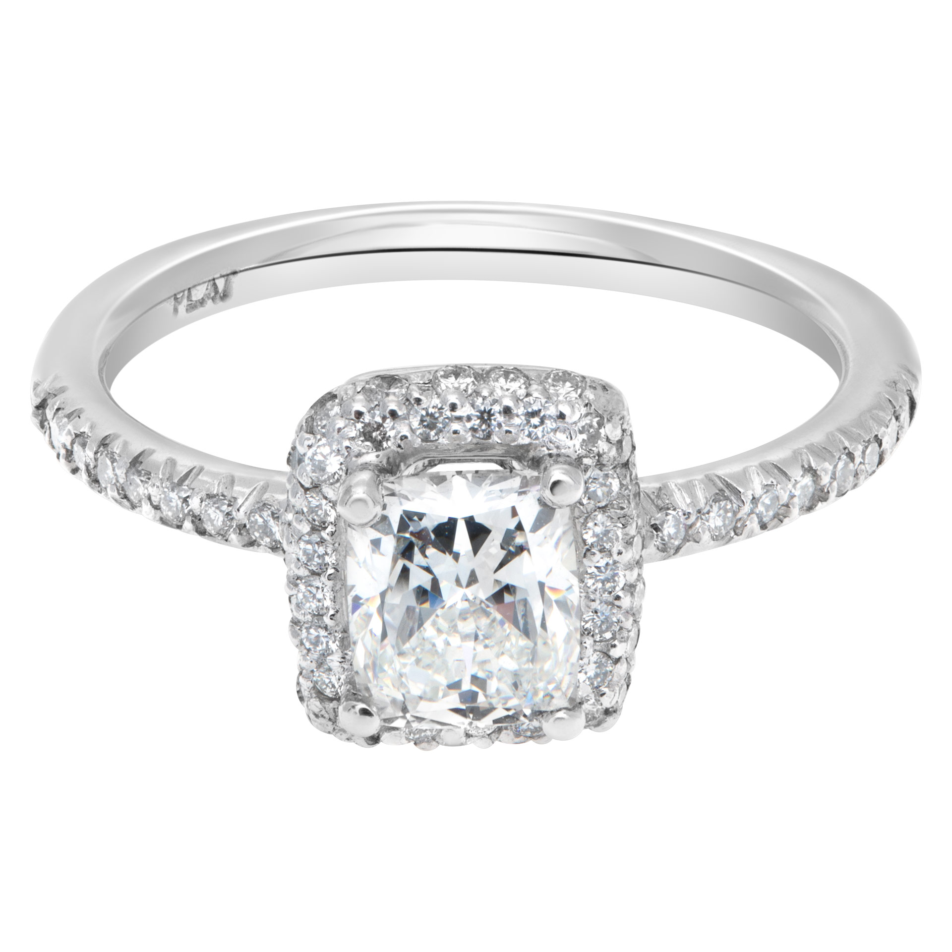 GIA certified rectangular modified cut 1.01 carat diamond (G color , VS1 clarity) ring image 1