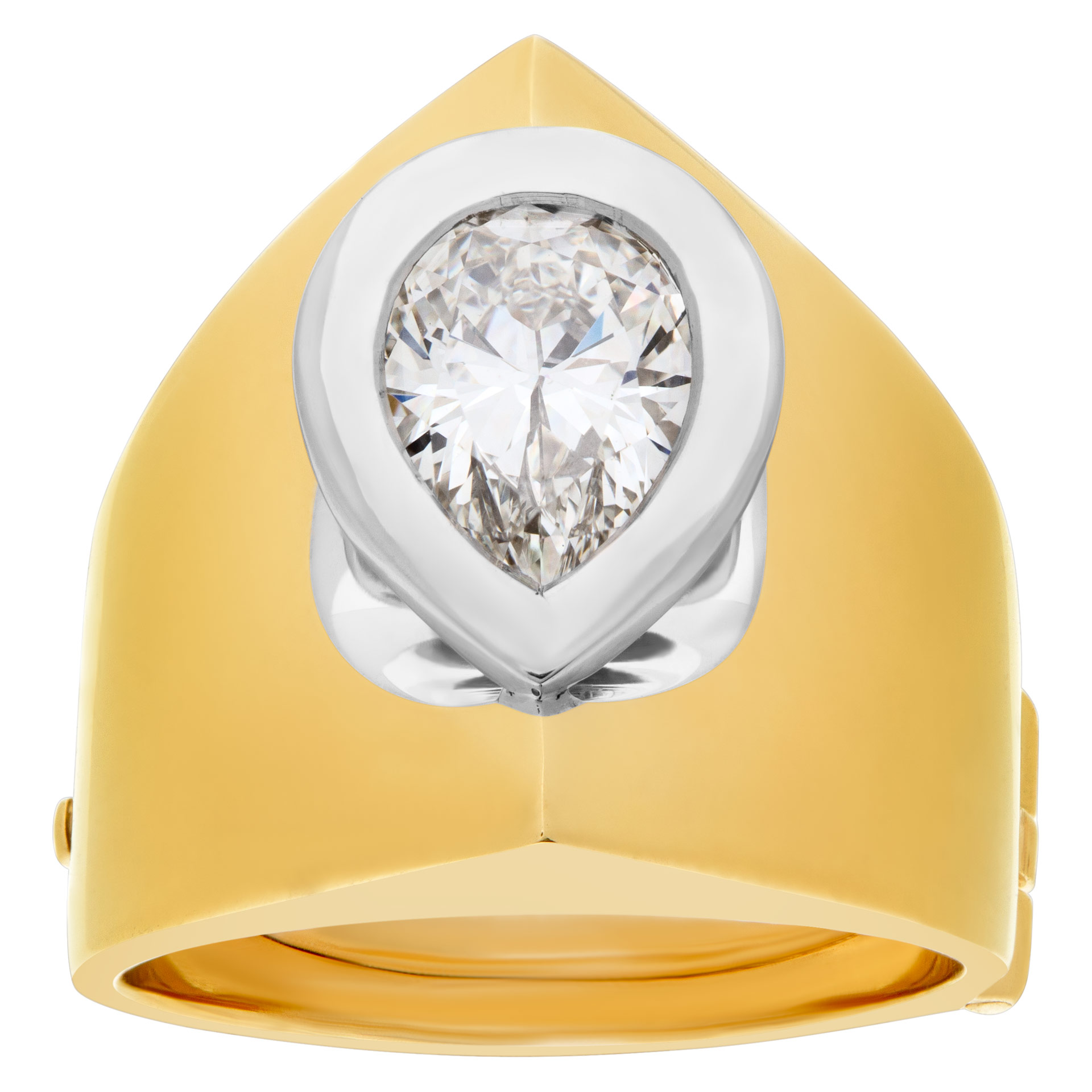 GIA certified pear brilliant shape 1.23 carat (J color, VS1 clarity, Excellent Polish) ring image 1
