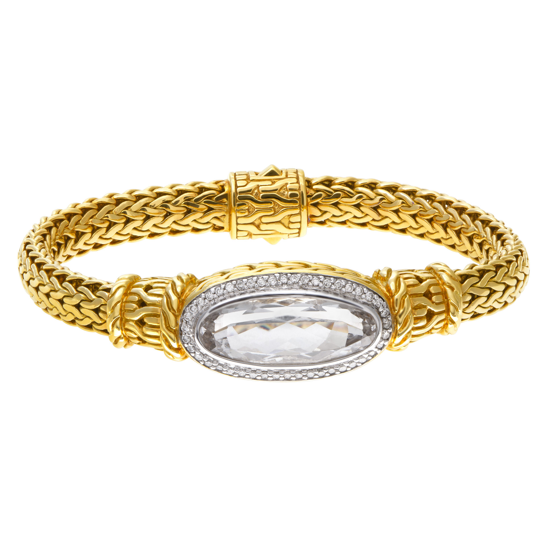 John Hardy diamond 18k gold bracelet image 1