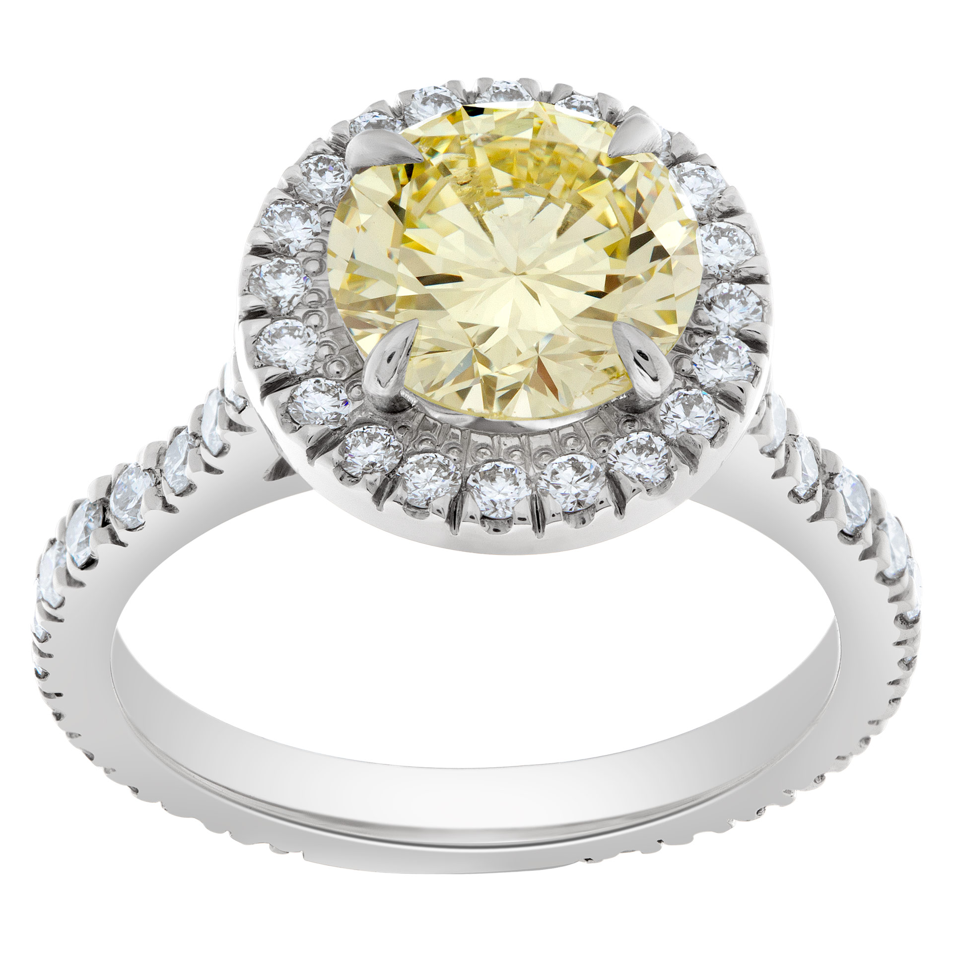 GIA certified round brilliant diamond 2.27 carat (W to X range color, SI2 clarity) ring image 1