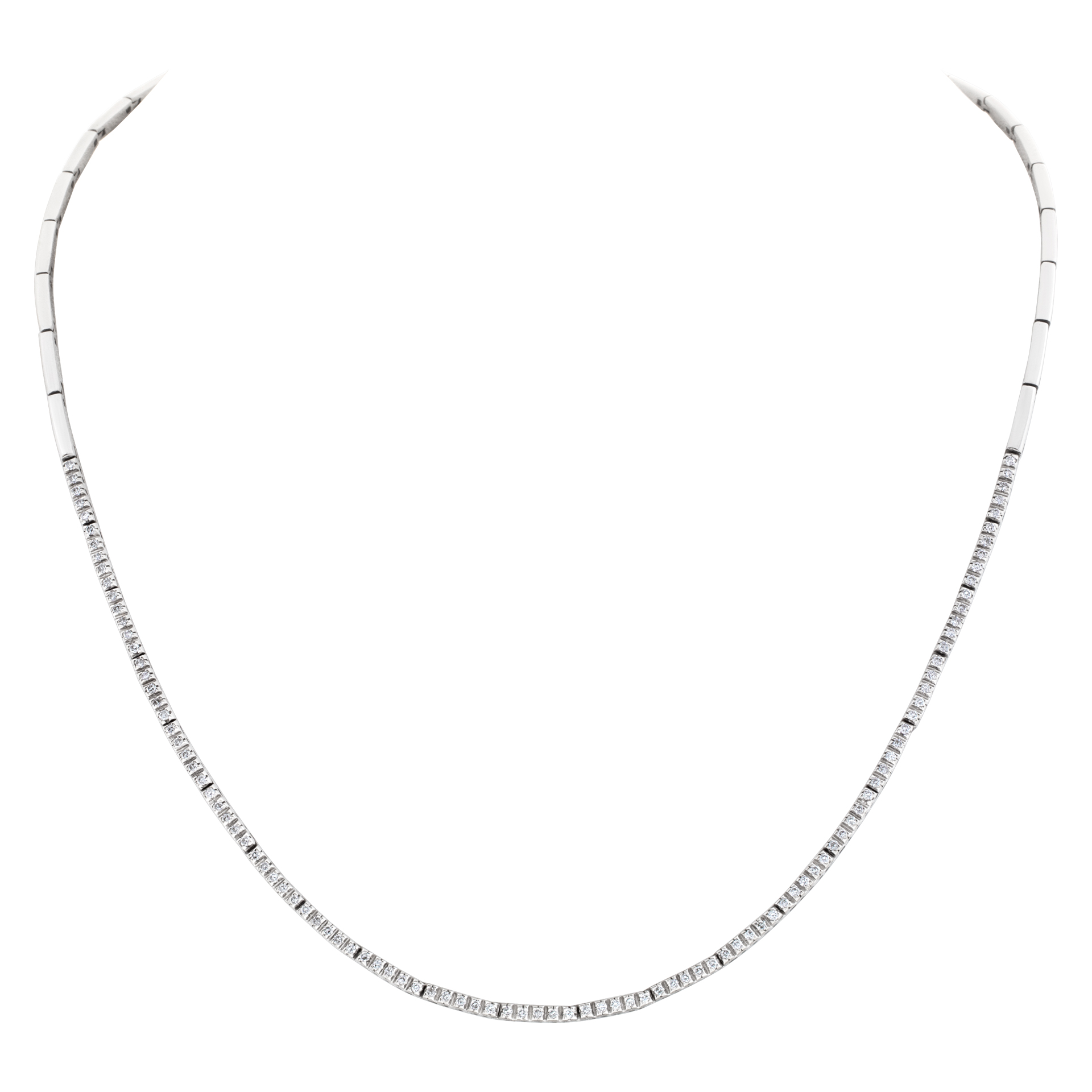 Delicate diamond necklace in 18k white gold image 1