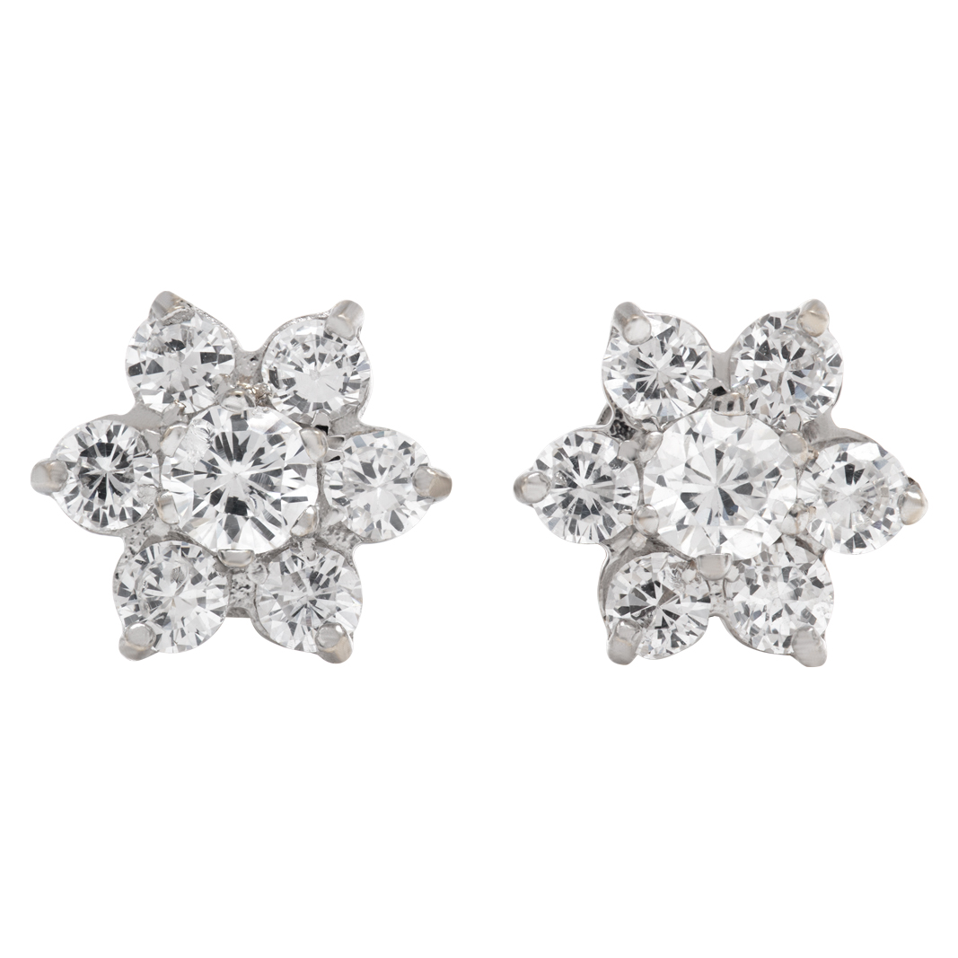 Diamond snowflakes earrings in 14k white gold image 1
