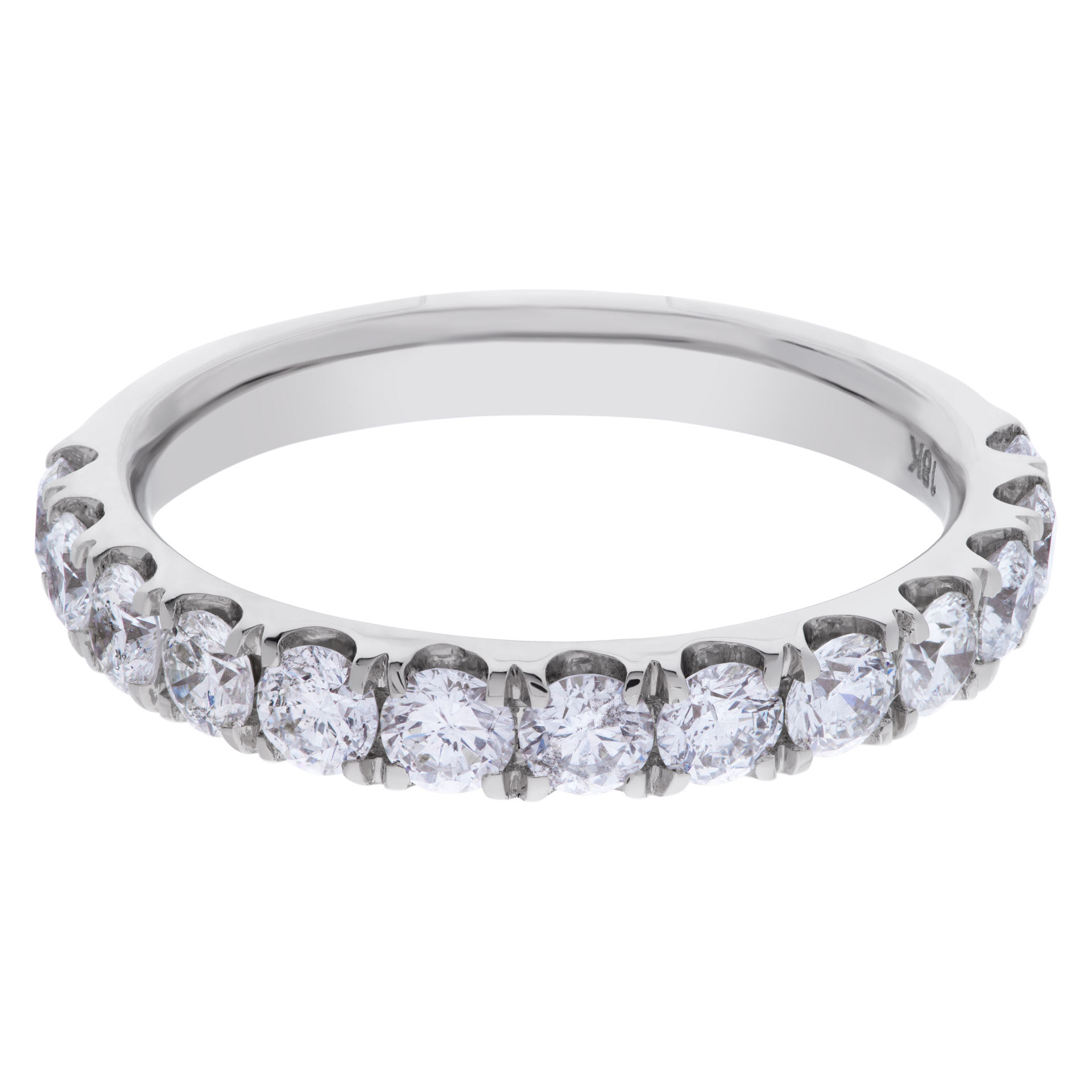 Semi Eternity Diamond ring in 18k white gold image 1