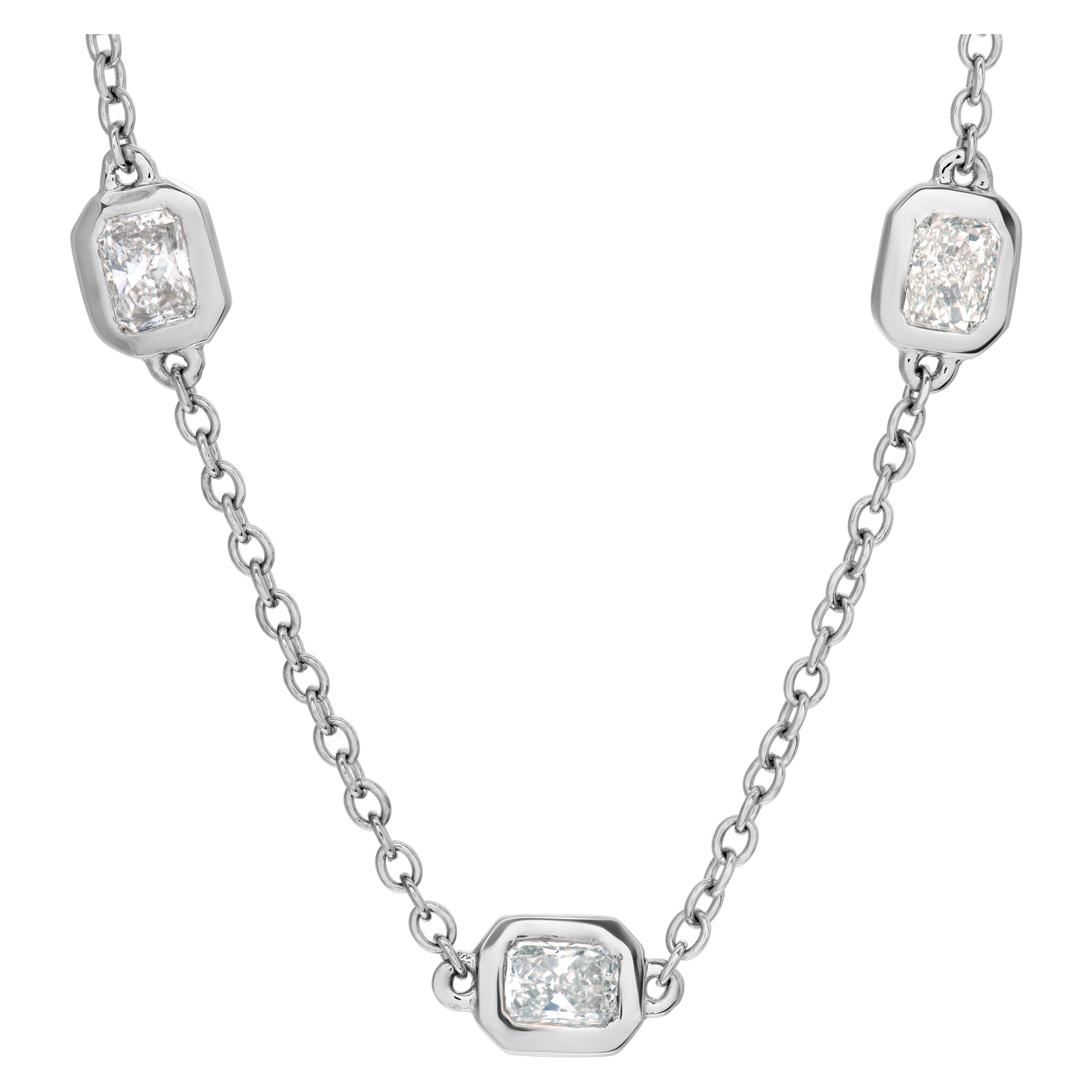 Radiant cut diamond by the yard necklace image 1