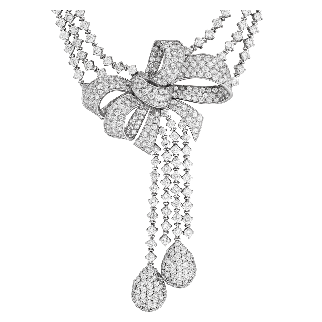 Diamond Bow necklace with approximately 63 carats in diamonds image 1