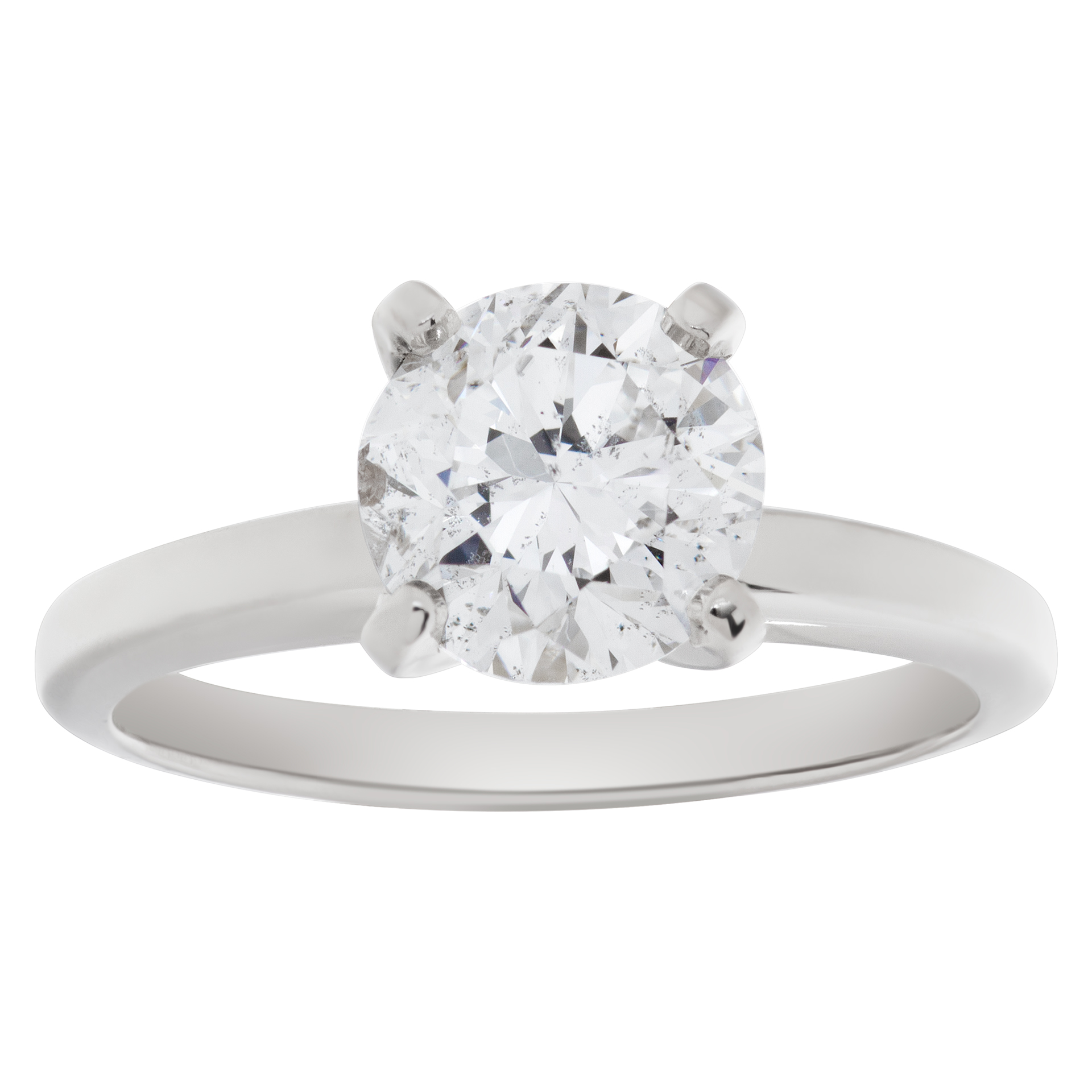GIA certified round brilliant diamond 1.51 carat (G color, I1 clarity) ring image 1