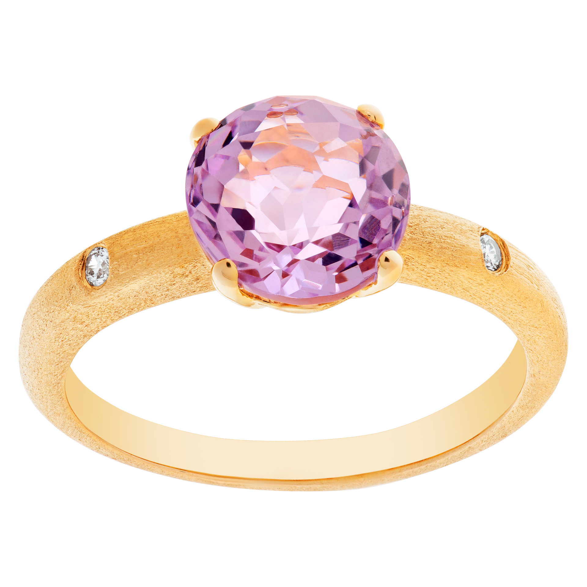 Pink tourmaline & diamond ring set in brushed finish 18k rose gold. Pimk tourmaline approx.1.50 carat image 1