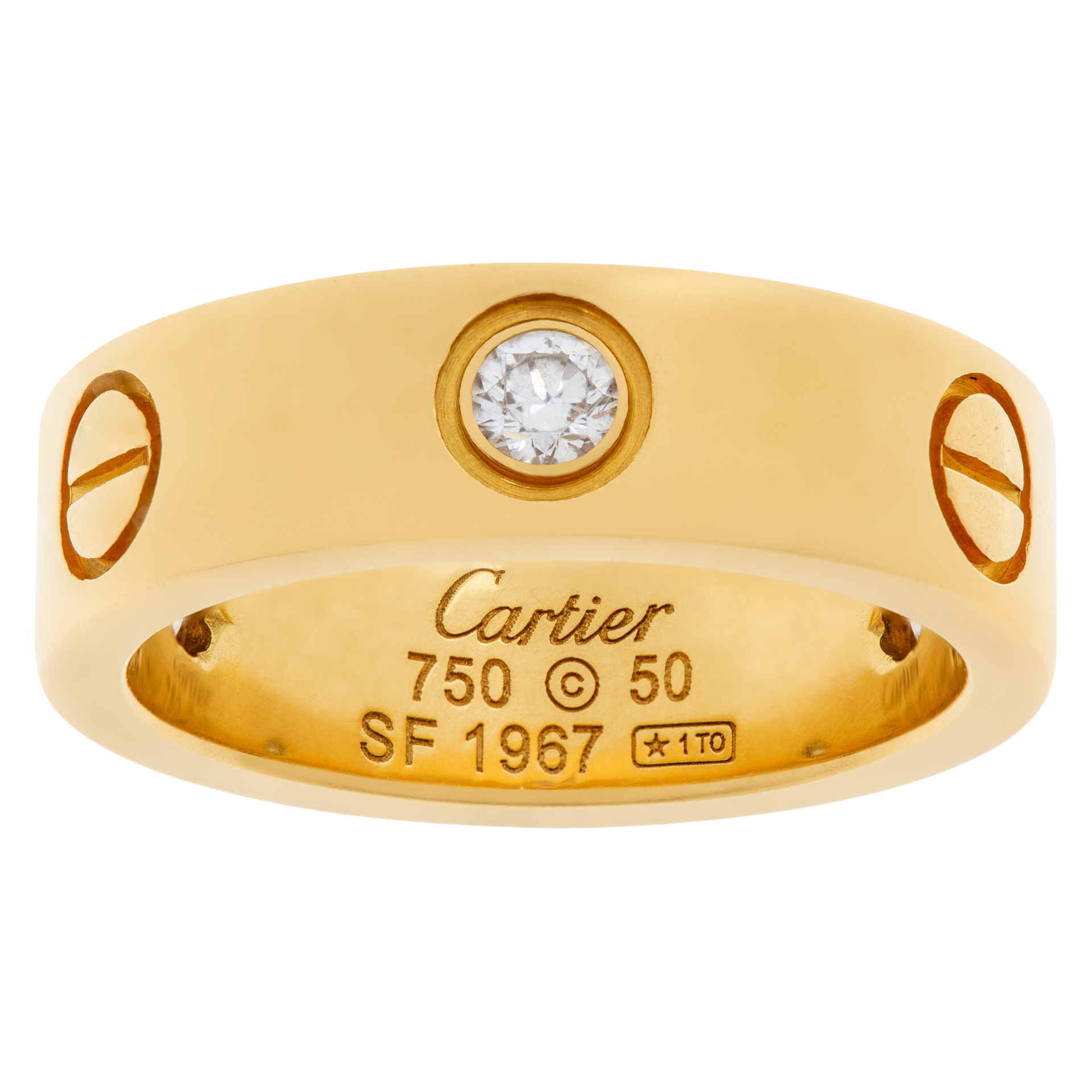 Cartier Love Ring with 3 diamonds in 18k yellow gold image 1