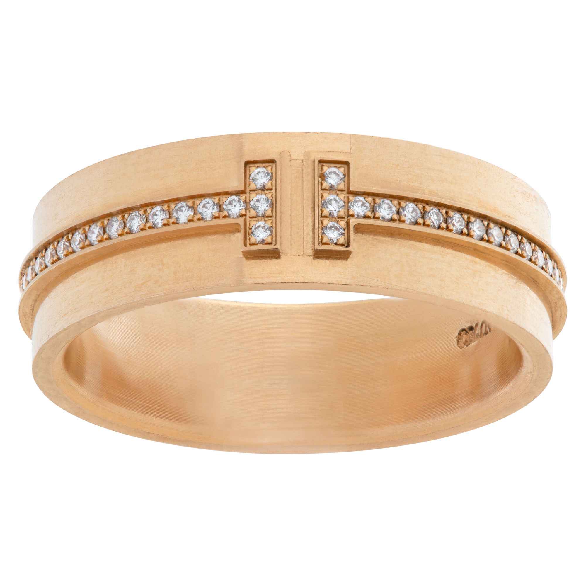 Tiffany & Co. Wide Diamond Ring In 18k Rose Gold image 1