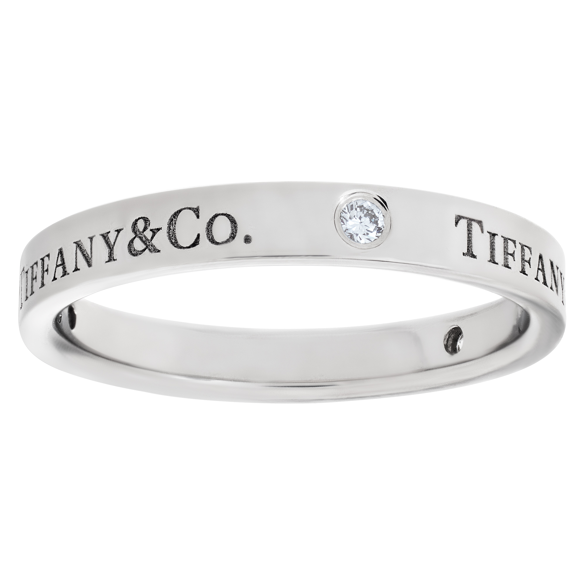Tiffany & Co. band ring in platinum with 3 diamonds image 1
