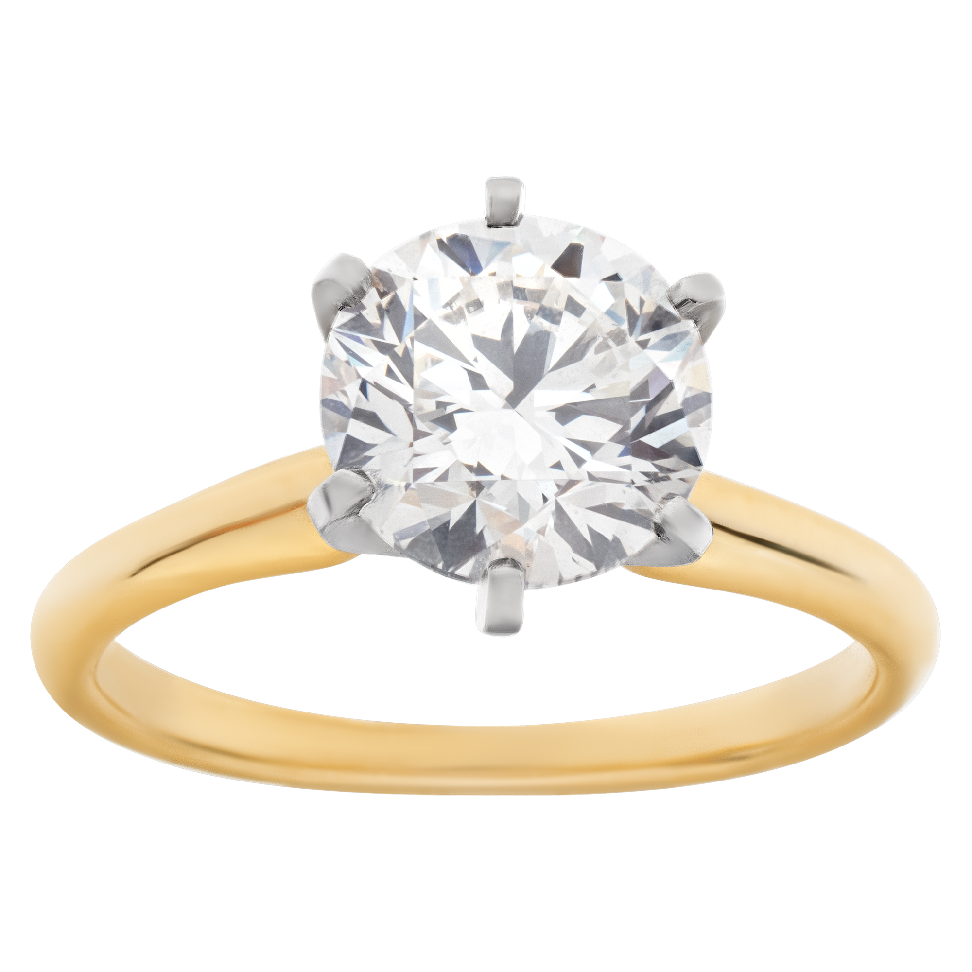 GIA certified round brilliant cut diamond 2.02 carat (G color, VVS2 clarity) solitaire ring image 1