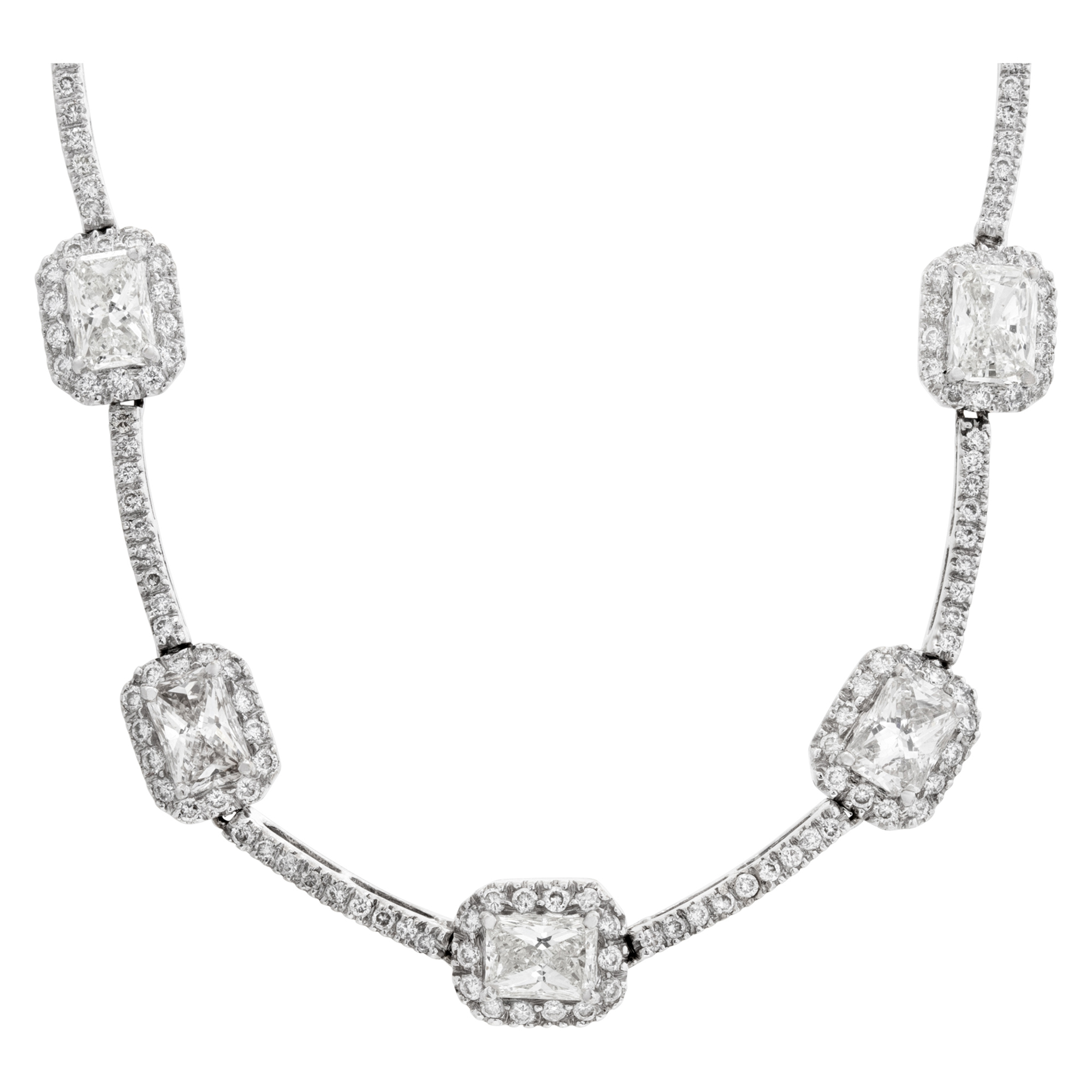 "ILLUSION" diamond necklace set in 18k white gold image 1