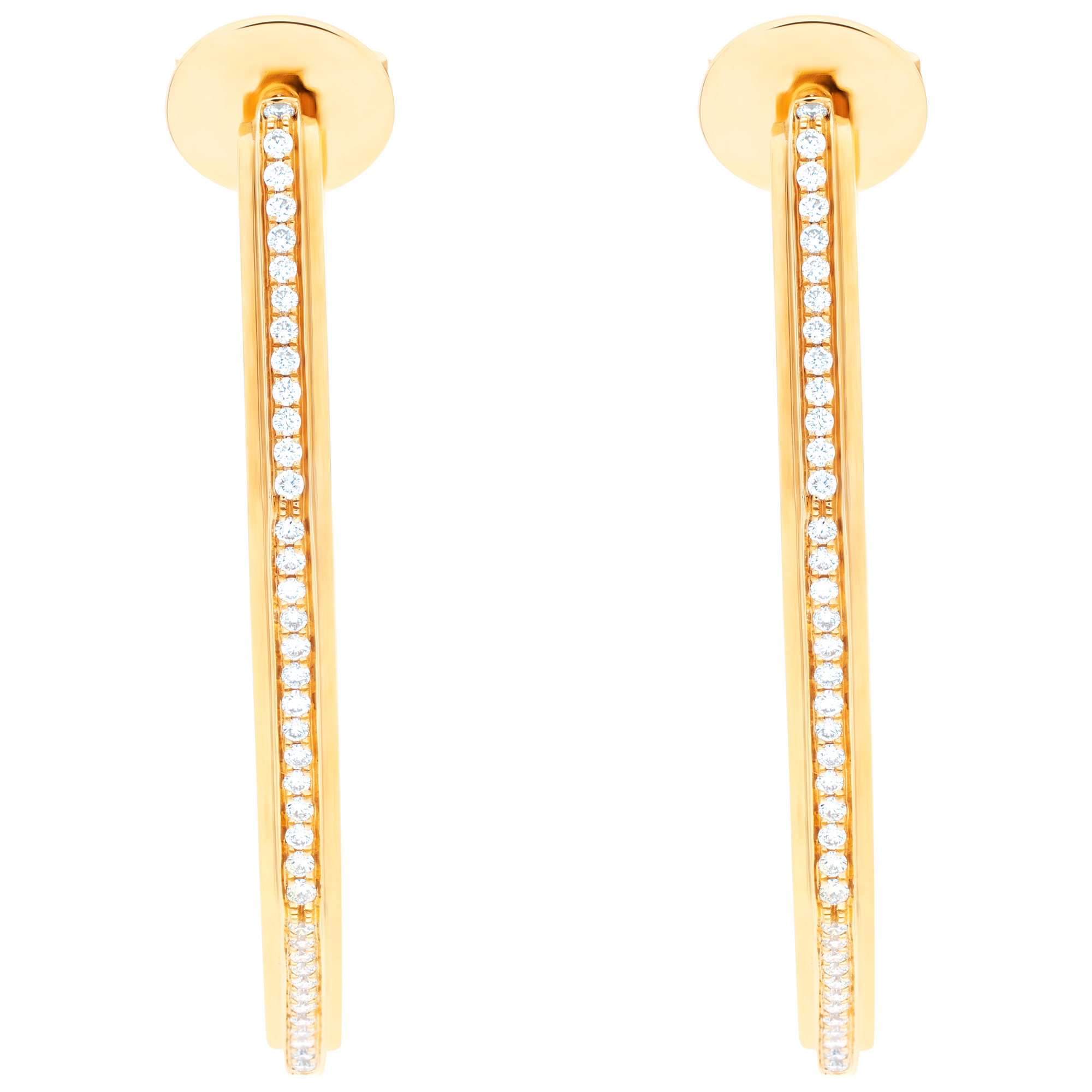 Ivanka Trump octogonal inside/out diamonds hoop earrings set in 18k yellow gold. image 1