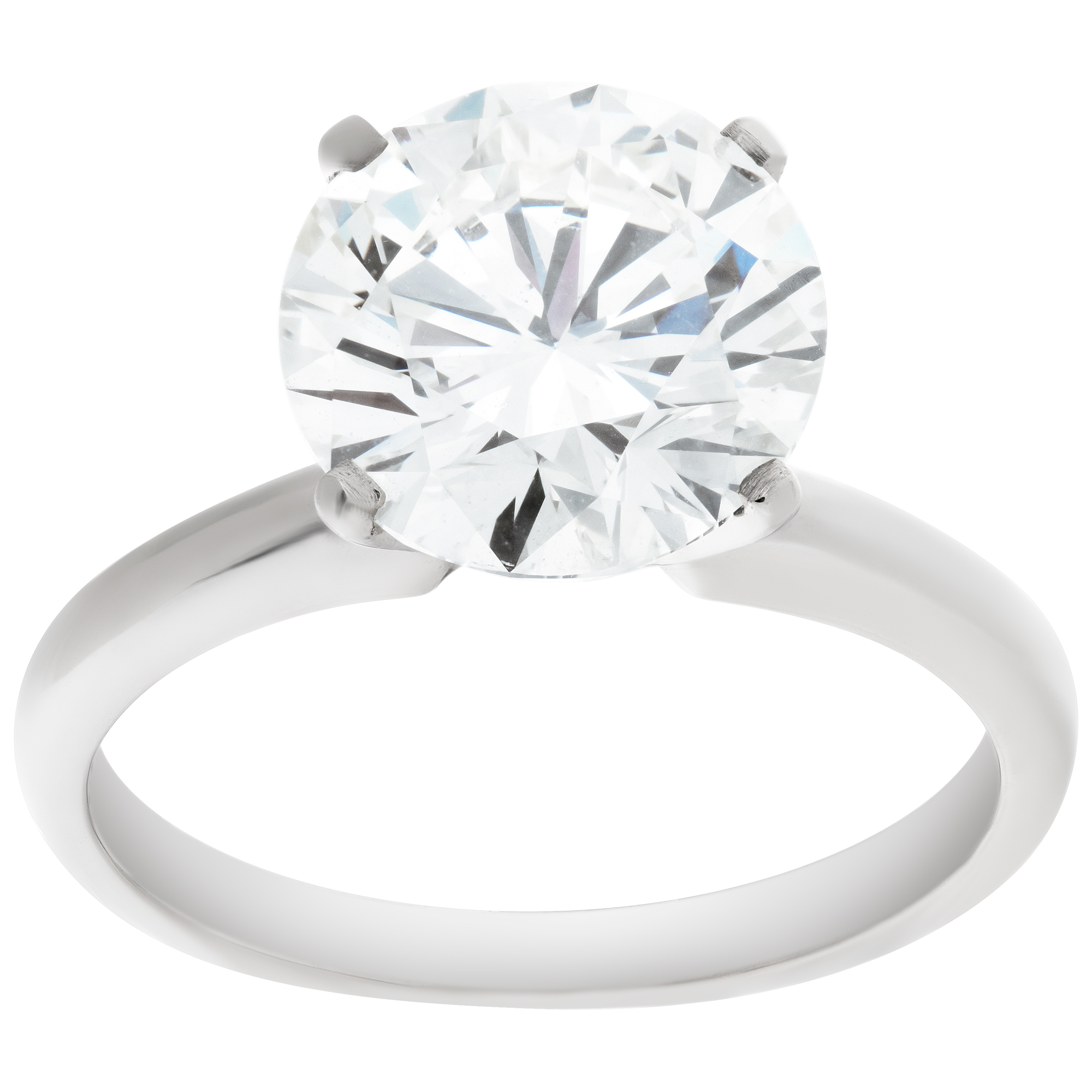 GIA certified round brilliant cut diamond 3.02 carat (L color, Internally Flawless clarity) set in platinum ring image 1