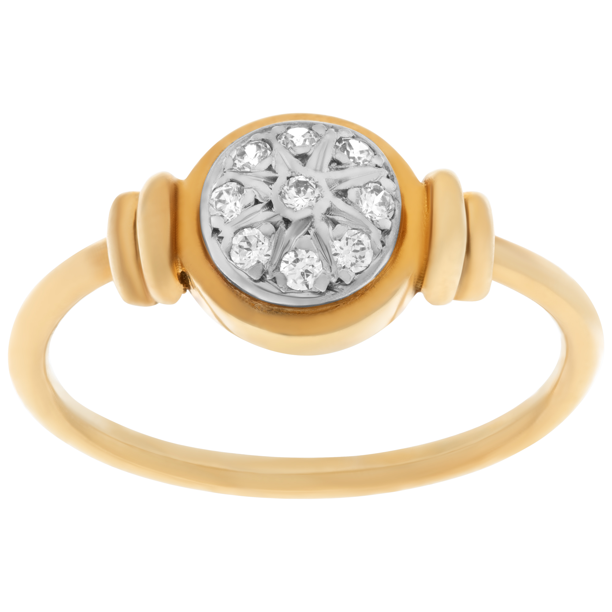 Charming vintage ring with approx 0.50 carat round brilliant diamond cut, set in 14K gold image 1
