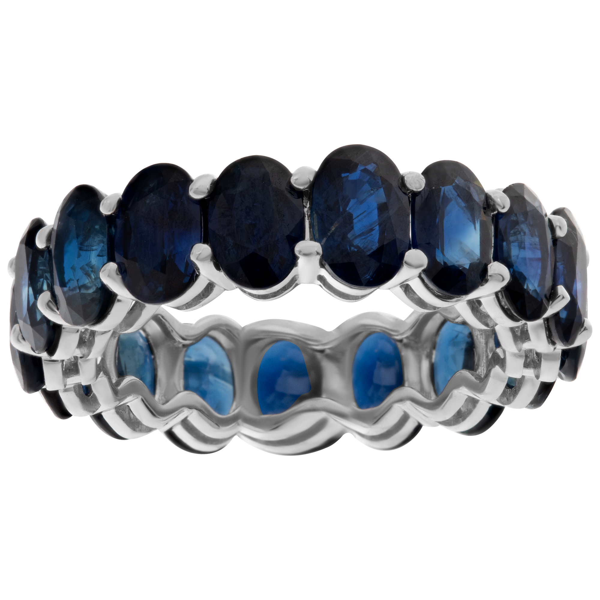 Deep blue Sapphire eternity band image 1