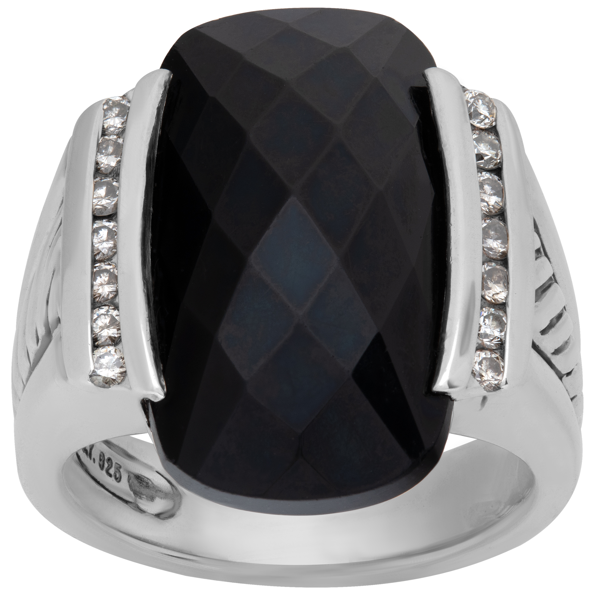 David Yurman Black Onyx Ring With Diamond Accents image 1