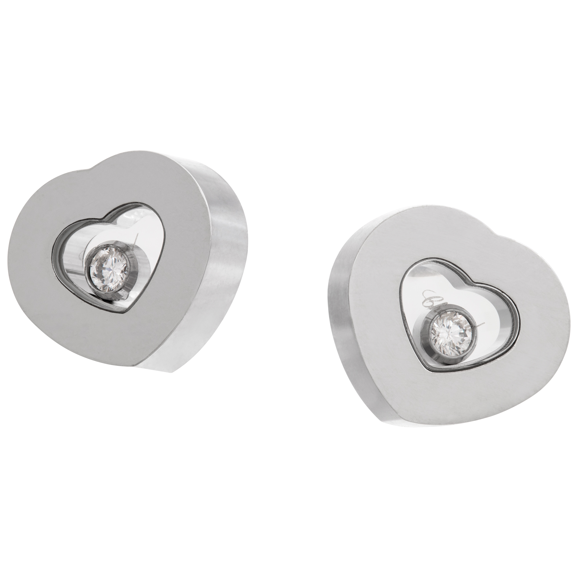 Chopard Happy Sport Heart earrings in 18k white gold image 1