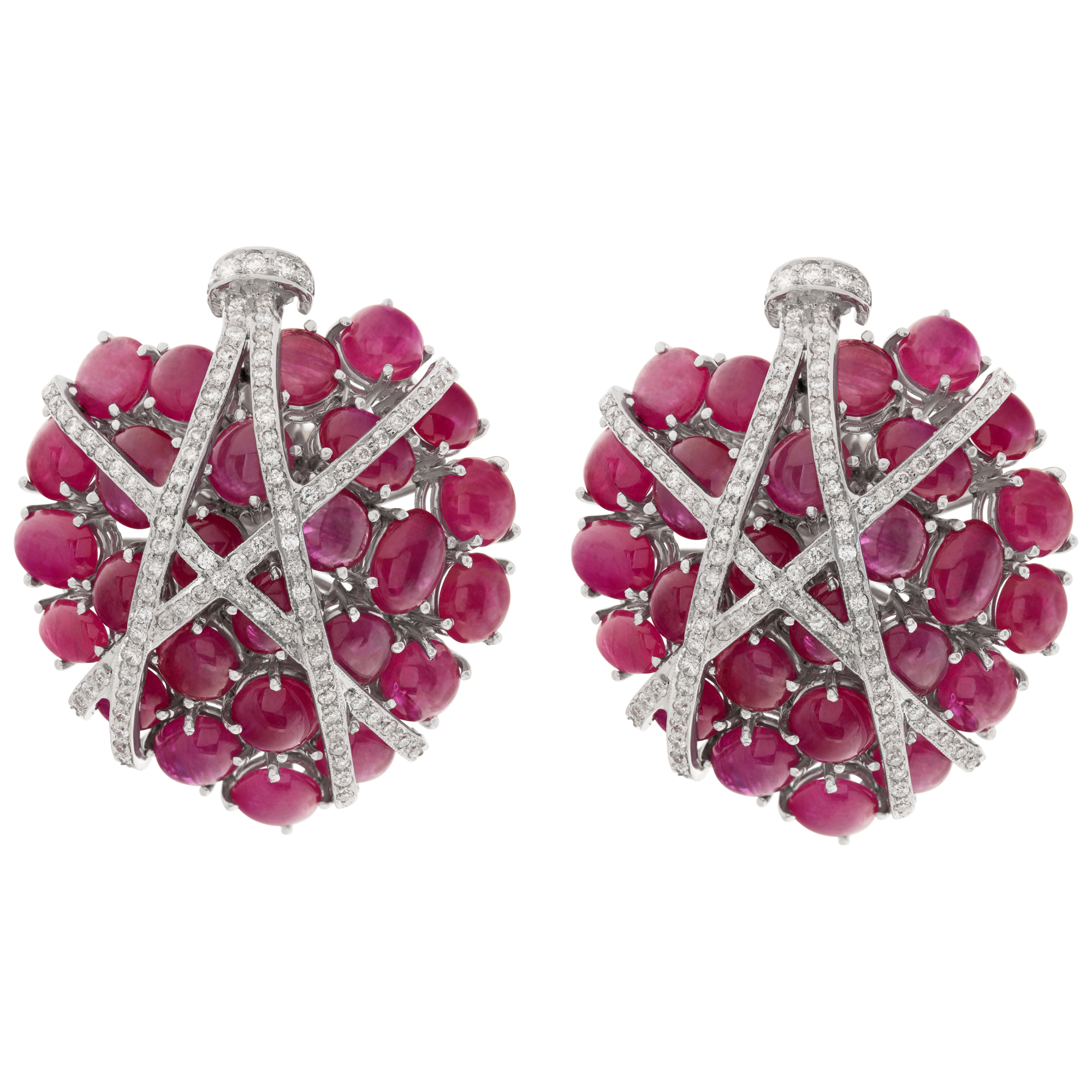 Ruby and diamond earrings in 18k image 1