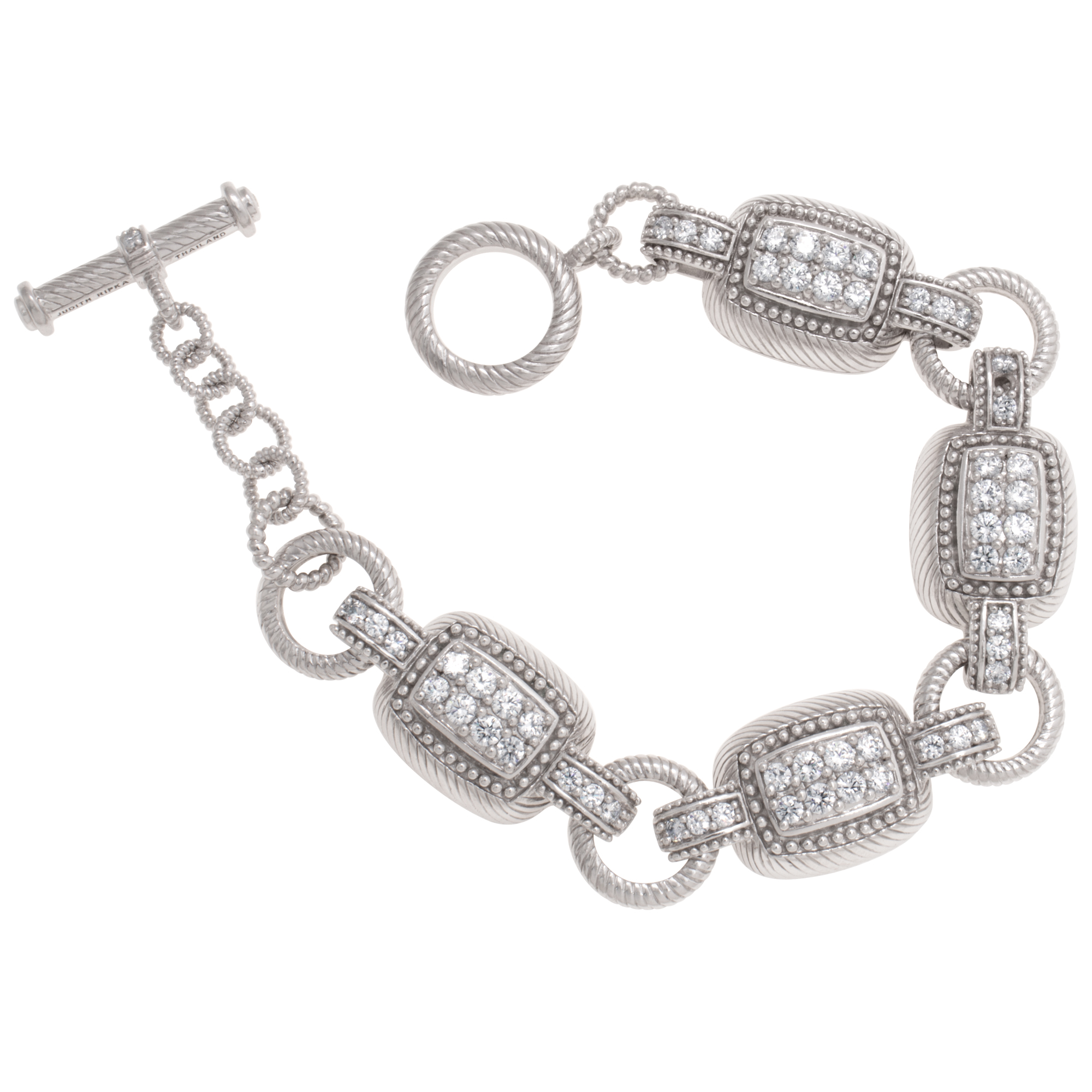 Judith Ripka bracelet with white cubic zirconia in sterling silver image 1