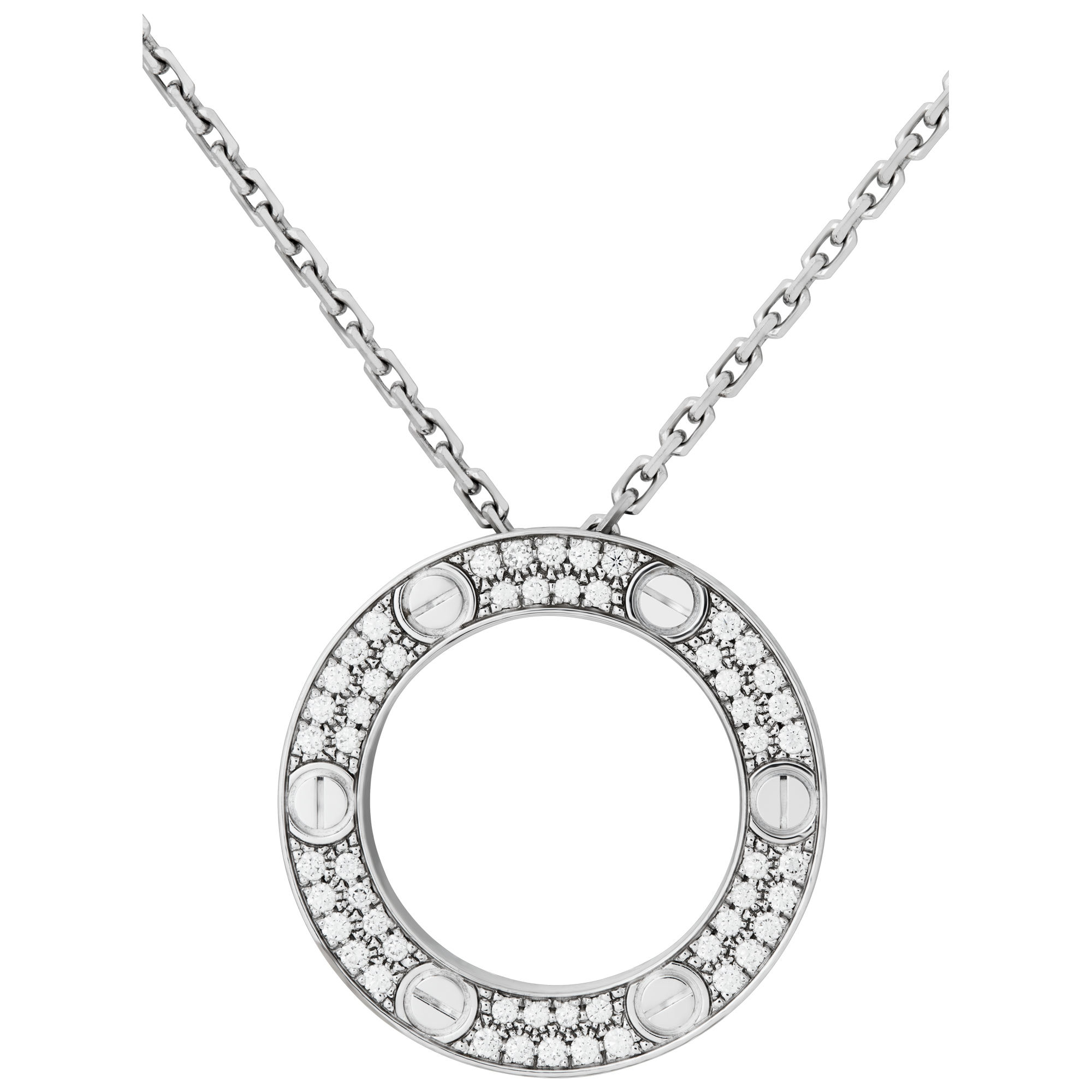 Cartier "Love" diamond pendant/necklace, in 18k white gold. image 1