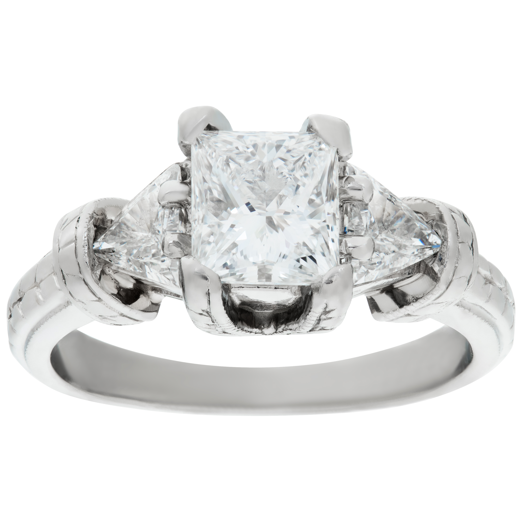 GIA certified emerald cut diamond 1.04 carat (D color, VS1 clarity) ring image 1