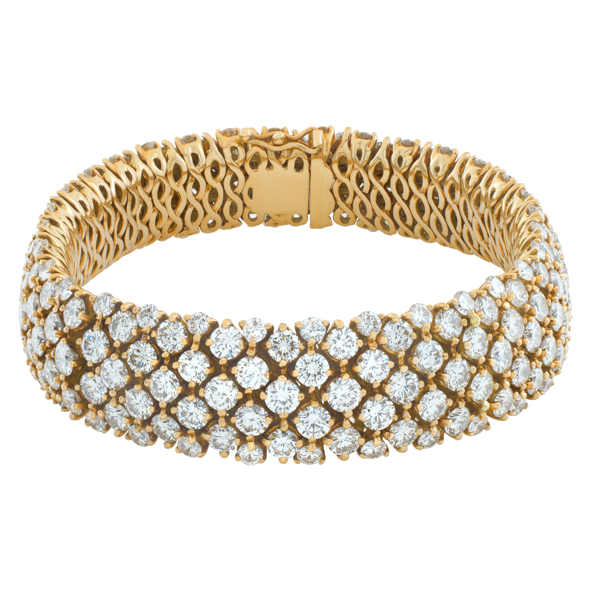 Diamonds bracelet with over 35 carats round brilliant cut diamonds, set in 18K gold. image 1