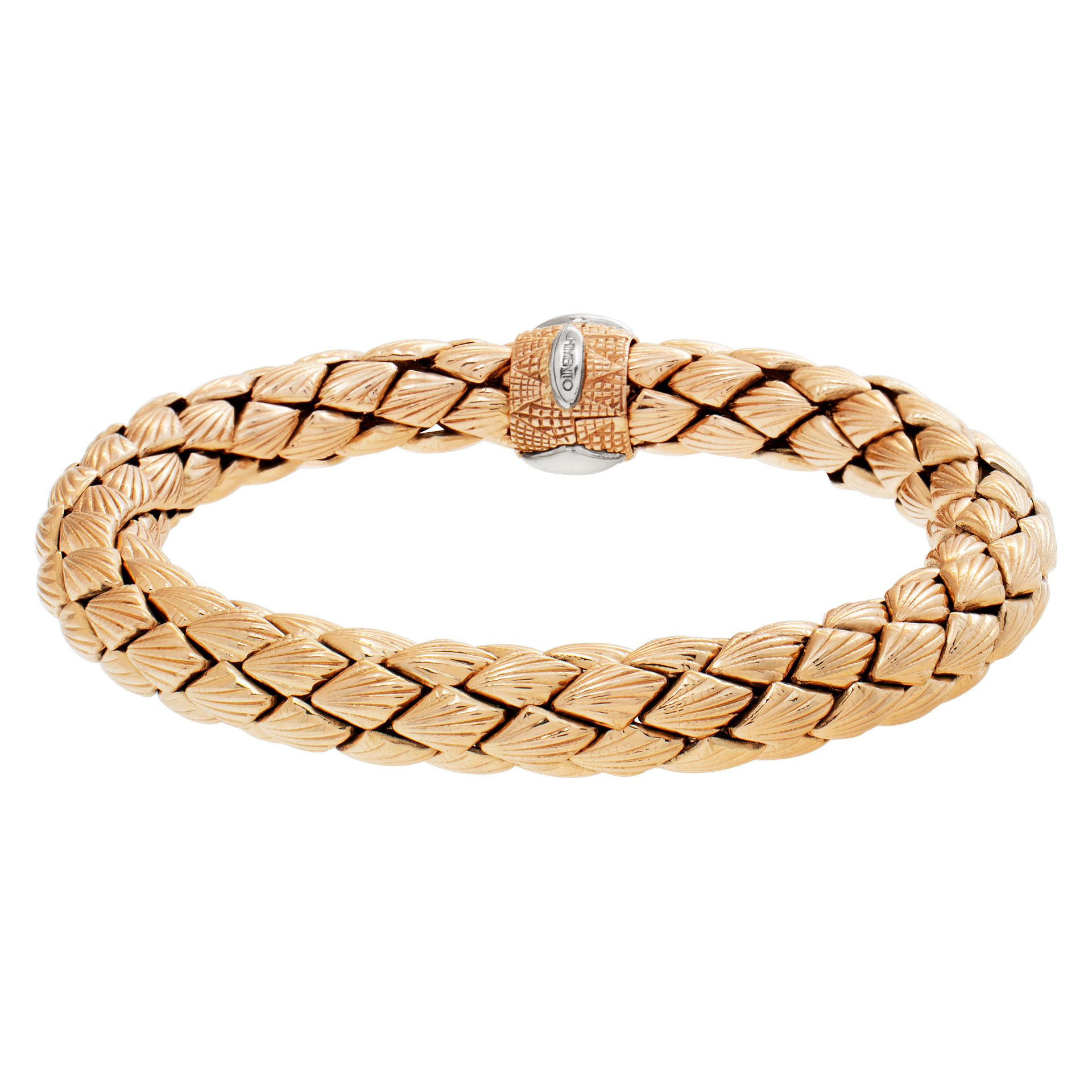 Chimento breaded bracelet in 18k rose gold with diamond accent on the clasp image 1