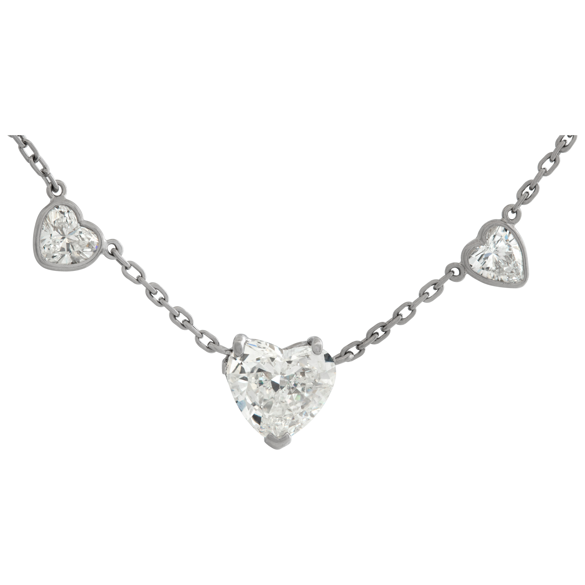 GIA certified heart shaped diamond 1.90 carat ( G color, SI1 clarity) necklace on 14k white gold cha image 1