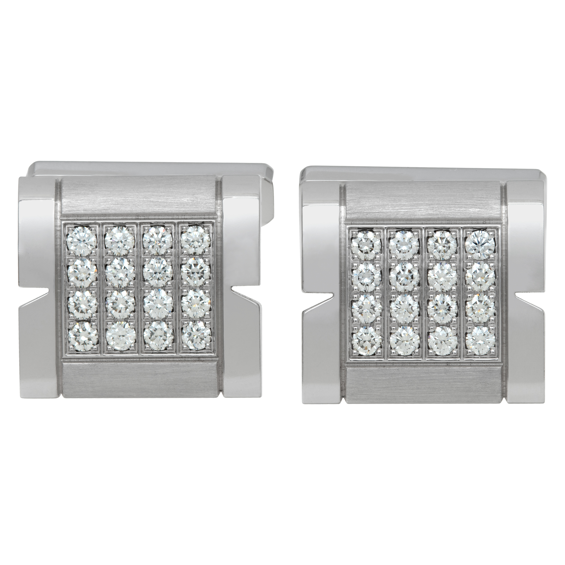 Cartier Tank Francaise cufflinks in 18k white gold with diamonds image 1