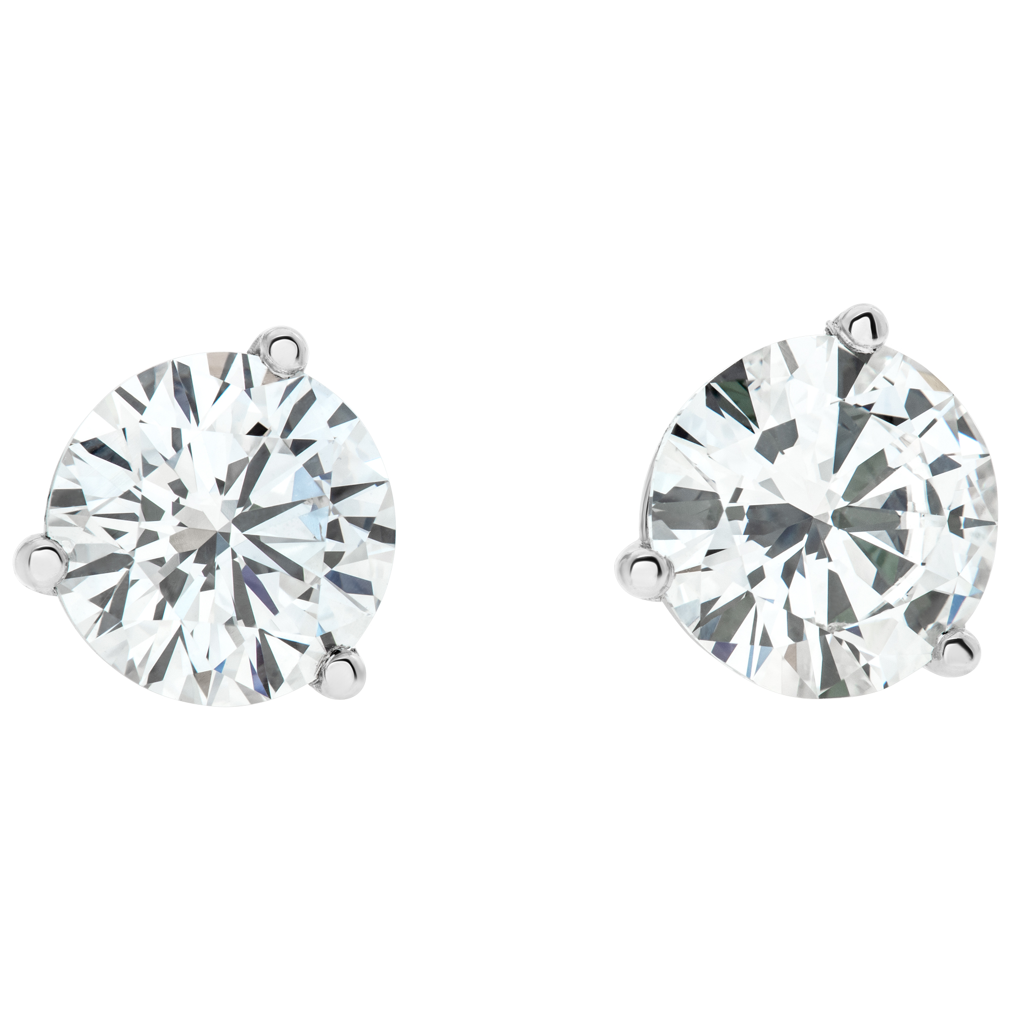 GIA Certified pair of round brilliant 1.01 carat diamond (each) Studs. E color- VVS2 clarity. image 1