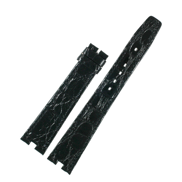 Omega black crocodile strap. (18mmx14mm)