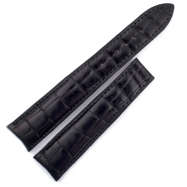 European made black alligator strap to fit Chopard (20x16)