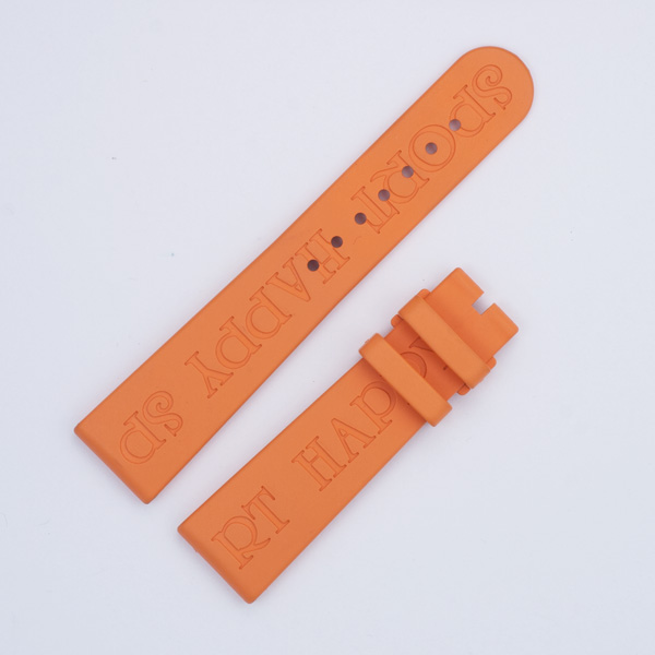 Chopard Happy Fish/ Happy sport orange rubber strap (19x16) 4 1/8" & 2 3/4"
