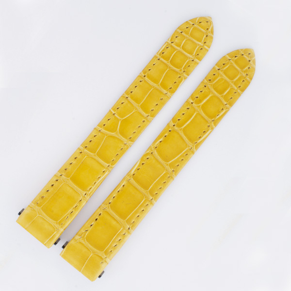 Ladies Cartier Roadster yellow alligator strap for deployment buckle (16x14)