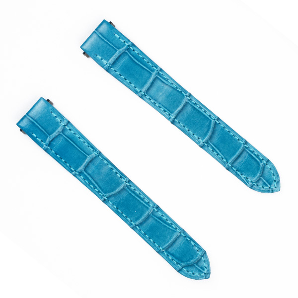 Ladies Cartier Roadster blue pale alligator strap for deployment buckle (16x14)
