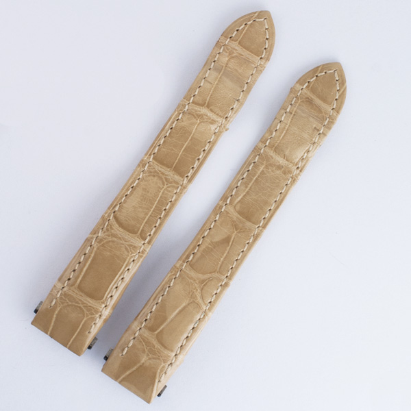 Ladies Cartier Roadster tan alligator strap for deployment buckle (16x14)